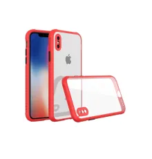 Apple iPhone XS Max Kılıf Miami Şeffaf Silikon - Kırmızı