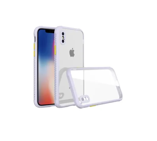 Apple iPhone XS Max Kılıf Miami Şeffaf Silikon - Lila