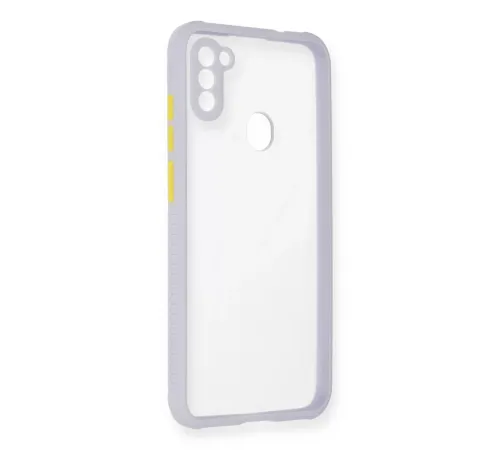 Samsung Galaxy A11 Kılıf Miami Şeffaf Silikon - Lila