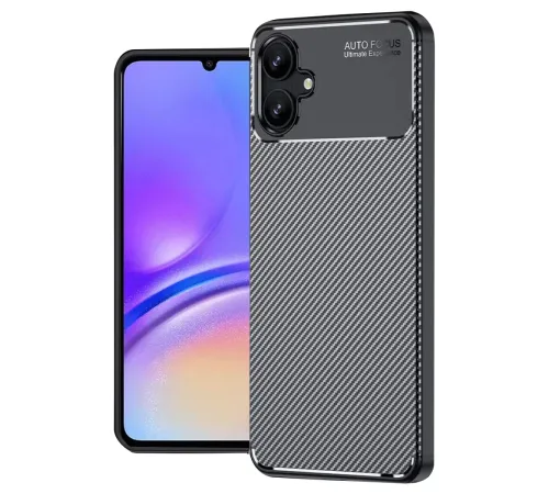 Samsung Galaxy A06 Kılıf Auto Focus Karbon Kapak - Siyah