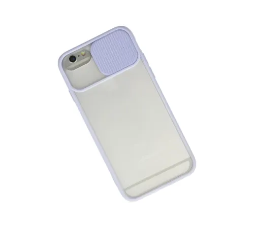 Apple iPhone 6 Kılıf Palm Buzlu Kamera Sürgülü Silikon - Lila