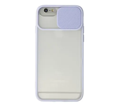 Apple iPhone 6 Kılıf Palm Buzlu Kamera Sürgülü Silikon - Lila