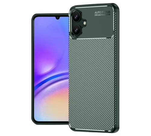 Samsung Galaxy A06 Kılıf Auto Focus Karbon Kapak - Koyu Yeşil