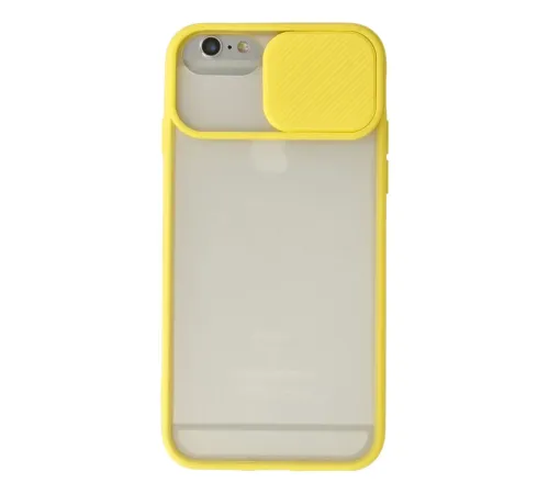 Apple iPhone 6 Kılıf Palm Buzlu Kamera Sürgülü Silikon - Sarı