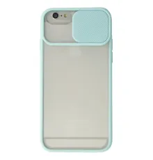 Apple iPhone 6 Kılıf Palm Buzlu Kamera Sürgülü Silikon - Turkuaz