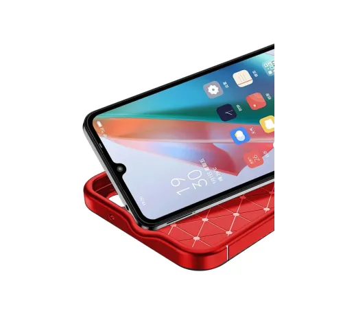 Samsung Galaxy A06 Kılıf Auto Focus Karbon Kapak - Kırmızı