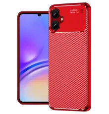 Samsung Galaxy A06 Kılıf Auto Focus Karbon Kapak - Kırmızı