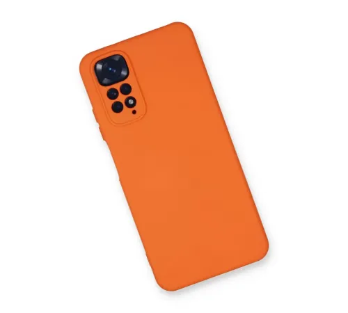 Xiaomi Redmi Note 11 Kılıf Nano içi Kadife Silikon - Turuncu