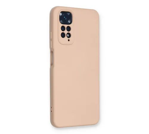 Xiaomi Redmi Note 11 Kılıf Nano içi Kadife Silikon - Pudra
