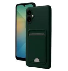 Samsung Galaxy A06 Kılıf Kelvin Kartvizitli Silikon - Koyu Yeşil