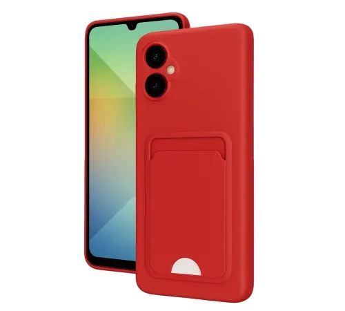 Samsung Galaxy A06 Kılıf Kelvin Kartvizitli Silikon - Kırmızı