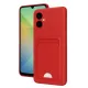 Samsung Galaxy A06 Kılıf Kelvin Kartvizitli Silikon - Kırmızı
