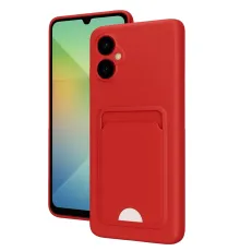 Samsung Galaxy A06 Kılıf Kelvin Kartvizitli Silikon - Kırmızı
