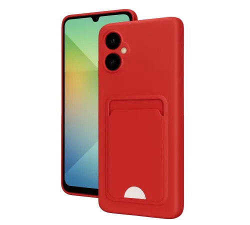Samsung Galaxy A06 Kılıf Kelvin Kartvizitli Silikon - Kırmızı