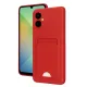 Samsung Galaxy A06 Kılıf Kelvin Kartvizitli Silikon - Kırmızı