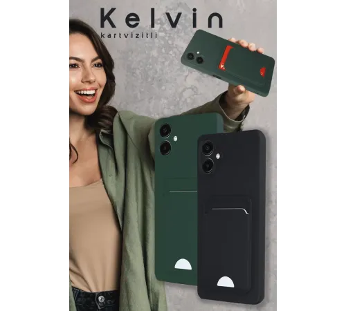 Samsung Galaxy A16 5G Kılıf Kelvin Kartvizitli Silikon - Kırmızı