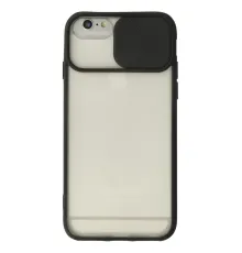 Apple iPhone 6 Plus Kılıf Palm Buzlu Kamera Sürgülü Silikon - Siyah
