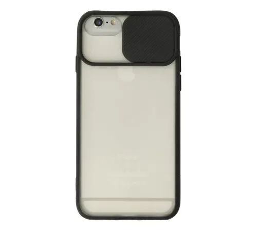 Apple iPhone 6 Plus Kılıf Palm Buzlu Kamera Sürgülü Silikon - Siyah