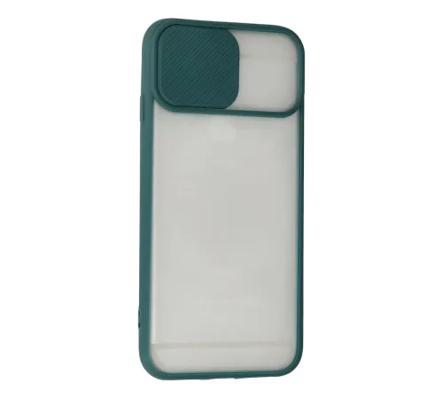Apple iPhone 6 Plus Kılıf Palm Buzlu Kamera Sürgülü Silikon - Yeşil