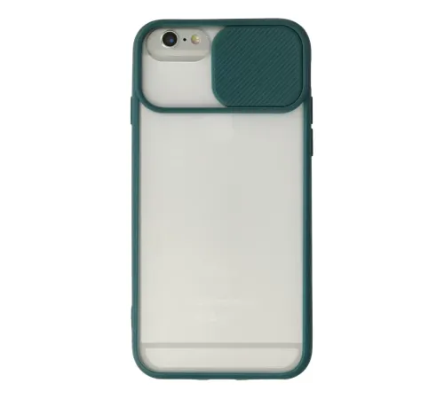 Apple iPhone 6 Plus Kılıf Palm Buzlu Kamera Sürgülü Silikon - Yeşil