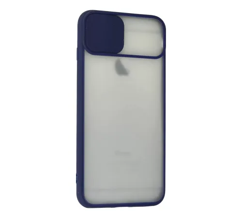 Apple iPhone 6 Plus Kılıf Palm Buzlu Kamera Sürgülü Silikon - Lacivert