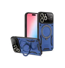 Apple iPhone 15 Pro Max Joy Lens Standlı Kapak - Lacivert