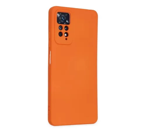 Xiaomi Redmi Note 11 Pro Kılıf Nano içi Kadife Silikon - Turuncu