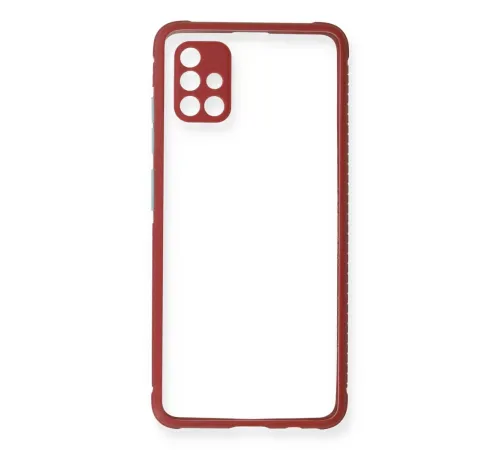 Samsung Galaxy A51 Kılıf Miami Şeffaf Silikon - Fuşya