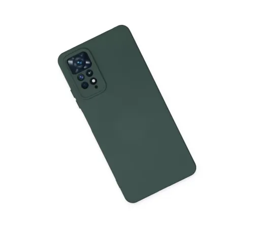 Xiaomi Redmi Note 11 Pro Kılıf Nano içi Kadife Silikon - Koyu Yeşil