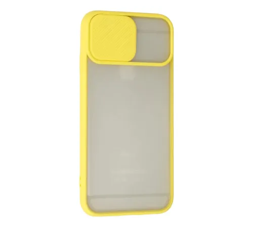 Apple iPhone 6 Plus Kılıf Palm Buzlu Kamera Sürgülü Silikon - Sarı
