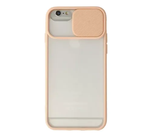 Apple iPhone 6 Plus Kılıf Palm Buzlu Kamera Sürgülü Silikon - Pembe