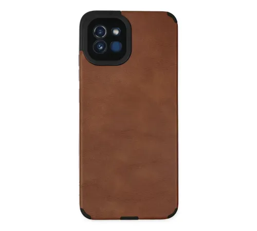 Samsung Galaxy A03 Kılıf Loop Deri Silikon - Kahverengi