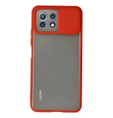 Xiaomi Mİ 11 Lite Kılıf Palm Buzlu Kamera Sürgülü Silikon - Kırmızı
