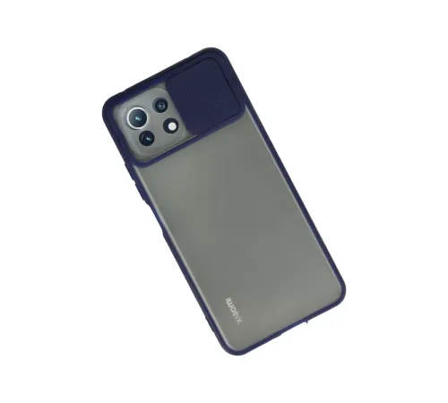 Xiaomi Mİ 11 Lite Kılıf Palm Buzlu Kamera Sürgülü Silikon - Lacivert