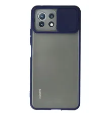 Xiaomi Mİ 11 Lite Kılıf Palm Buzlu Kamera Sürgülü Silikon - Lacivert