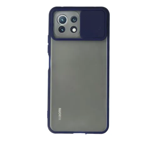 Xiaomi Mİ 11 Lite Kılıf Palm Buzlu Kamera Sürgülü Silikon - Lacivert