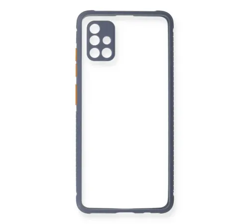 Samsung Galaxy A71 Kılıf Miami Şeffaf Silikon - Gri