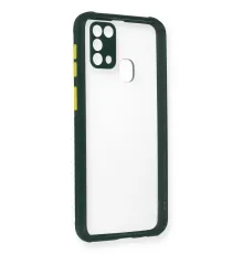 Samsung Galaxy M31 Kılıf Miami Şeffaf Silikon - Koyu Yeşil