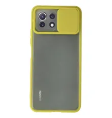 Xiaomi Mİ 11 Lite Kılıf Palm Buzlu Kamera Sürgülü Silikon - Sarı