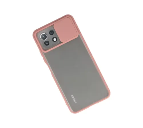 Xiaomi Mİ 11 Lite Kılıf Palm Buzlu Kamera Sürgülü Silikon - Pembe