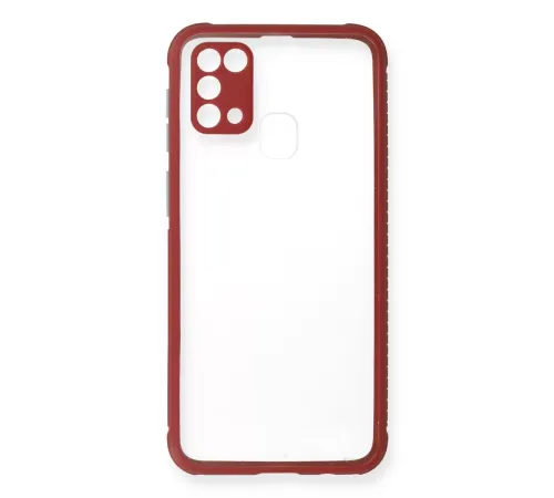 Samsung Galaxy M31 Kılıf Miami Şeffaf Silikon - Fuşya
