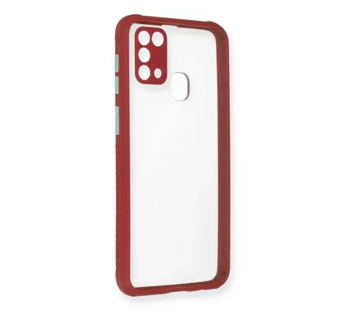 Samsung Galaxy M31 Kılıf Miami Şeffaf Silikon - Fuşya