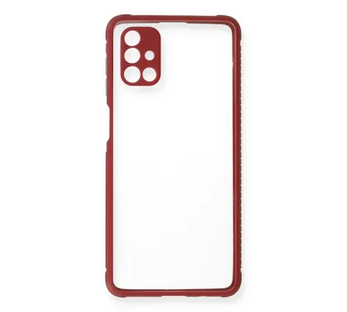Samsung Galaxy M51 Kılıf Miami Şeffaf Silikon - Fuşya