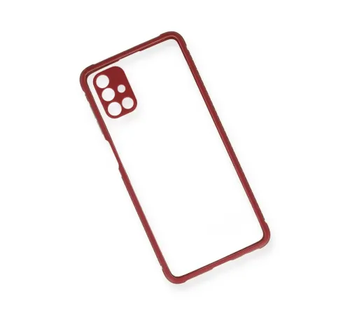 Samsung Galaxy M51 Kılıf Miami Şeffaf Silikon - Fuşya