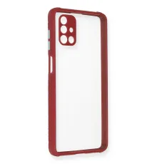 Samsung Galaxy M51 Kılıf Miami Şeffaf Silikon - Fuşya