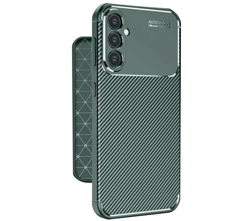 Samsung Galaxy A56 Kılıf Auto Focus Karbon Kapak - Koyu Yeşil