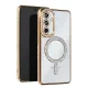 Samsung Galaxy S25 Kılıf Joke Simli Magneticsafe Kılıf - Gold