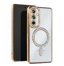 Samsung Galaxy S25 Kılıf Joke Simli Magneticsafe Kılıf - Gold