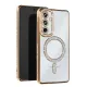 Samsung Galaxy S25 Kılıf Joke Simli Magneticsafe Kılıf - Gold