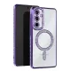 Samsung Galaxy S25 Kılıf Joke Simli Magneticsafe Kılıf - Derin Mor